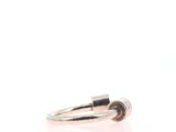 silver plated ring with a single stone in the middle of the ring
