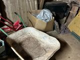 a wheelbarrow and a wheelbarrow in a room