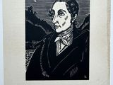 un dessin en noir et blanc représentant un homme en costume