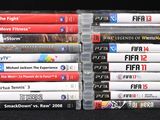a lot of video games stacked on top of each other