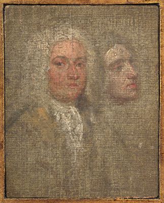 portrait d'un homme et d'une femme dans un cadre marron