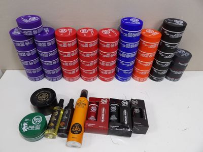a lot of different types of hair products on a table