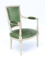 Fauteuil à dossier cabriolet en bois laqué blanc, consoles d… (photo 4)