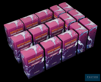 a lot of pink boxes that are stacked on top of each other