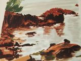 a picture of a painting on the wall of a room