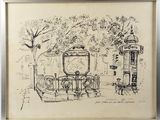 a picture of a drawing of a carousel in a park