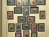 a picture of a wall with many different stamps on it