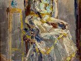 an image of a painting of a woman sitting in a chair