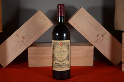 a bottle of wine that is sitting on a table