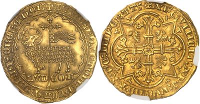 a gold coin with an image of a lion on it
