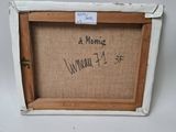 an old picture frame with a message on it that says a home is where i ' m here