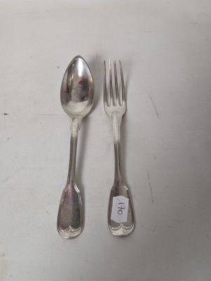 two spoons and a fork sitting on a table