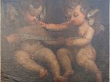 painting of two cherenshes playing a musical instrument in front of a mirror