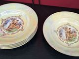 two plates that are sitting on a table