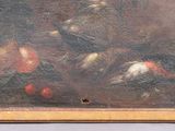 a picture of a picture of a painting of birds and fruit