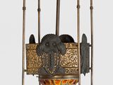 a large metal object that is hanging from the ceiling