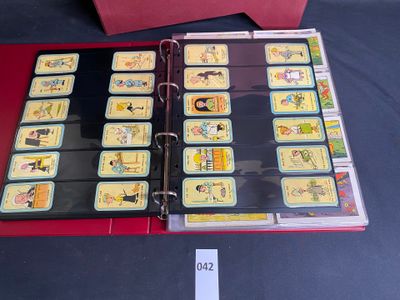 a picture of a binder with a lot of cards on it