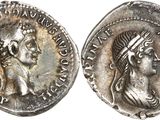 une pièce d'argent portant l'image d'une femme et d'un homme