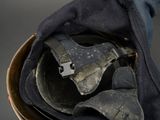 a helmet that has been worn by a soldier