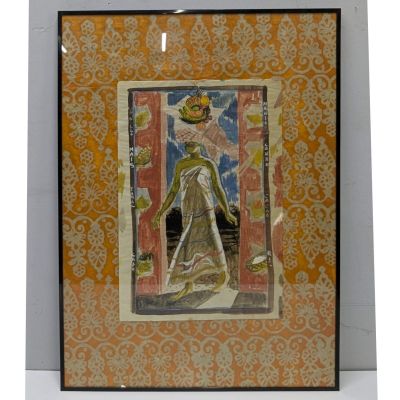 une image d'un tableau représentant une femme en robe jaune