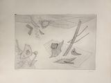 dessin représentant un dessin d'un oiseau et d'un oiseau perché sur une branche d'arbre