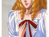 an image of a painting of a woman with blonde hair and a red headband