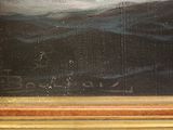 an image of a painting of a mountain scene in a gold frame