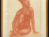 l'image d'un dessin d'une femme nue assise sur le sol