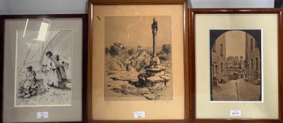 Une Gravure HENRY SHEFFER Le calvaire breton 1934 - signé On…