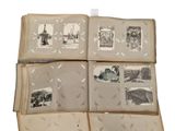 four old books with pictures of people and animals on them