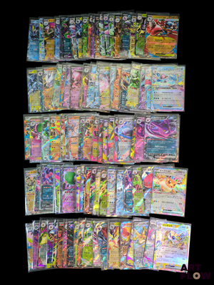 many different types of pokemon cards on a black background