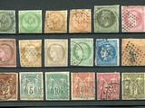 a collection of old stamps from different countries