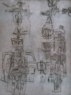 dessin représentant un homme et une femme debout l'un à côté de l'autre