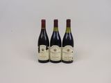 trois bouteilles de vin sont posées sur une surface blanche