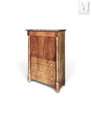 une image d'une commode en bois avec un plateau en marbre