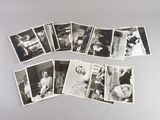 plusieurs vieilles photographies en noir et blanc représentant une femme et un chat