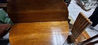 Table demi-lune en noyer. Dimensions : Hauteur : 75 cm. (photo 2)