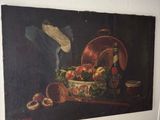 a picture of a painting on the wall of a kitchen