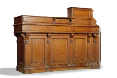 an image of a large wooden bar with two doors