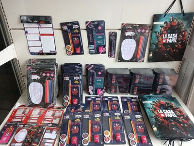 a lot of items on the table for sale