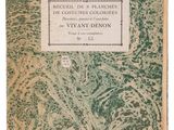 an old book with a green cover and white writing on it