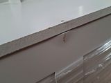 a close up of a window sill with some paint on it
