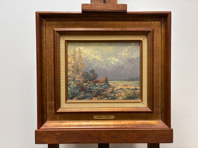 Gaston THIERY (1922-2013) : « Avant l’orage en Sologne ». Huile s...