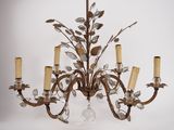an image of a chandelier with five candles and a glass ball