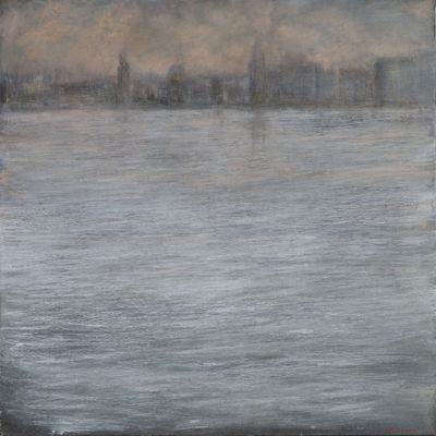 Hervé THIBAULT (né en 1944) Citée réfléchie Huile sur toile,… - Photo 1