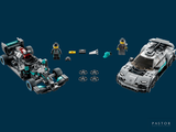 two legos that are next to each other on a blue background