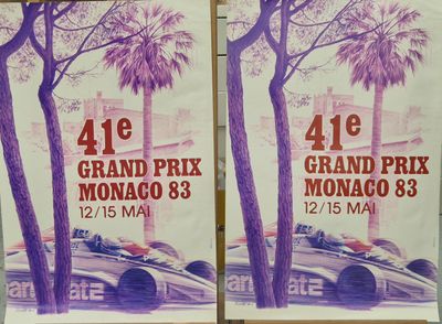 two posters for the grand prix monaco 8 and 11