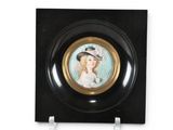 a picture of a picture of a woman in a hat