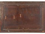 an old wooden picture frame with three crosses on it