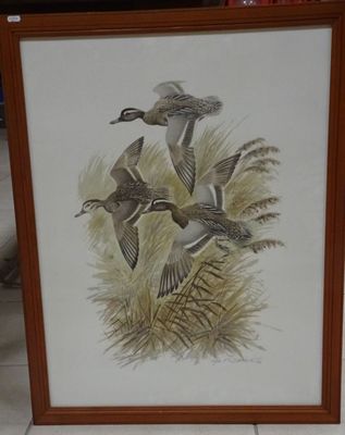 a picture of a picture of birds flying in the air